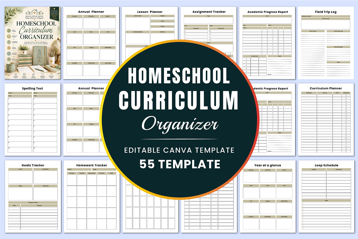 Homeschool Curriculum Organizer., a Stationery Template by Shumaya (Photo 1 of 5)