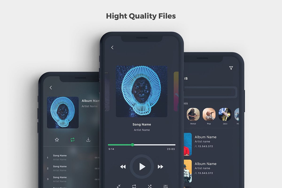 Vega Music IOS UI Kit, an UI Kit Template by uicube (Photo 2 of 5)