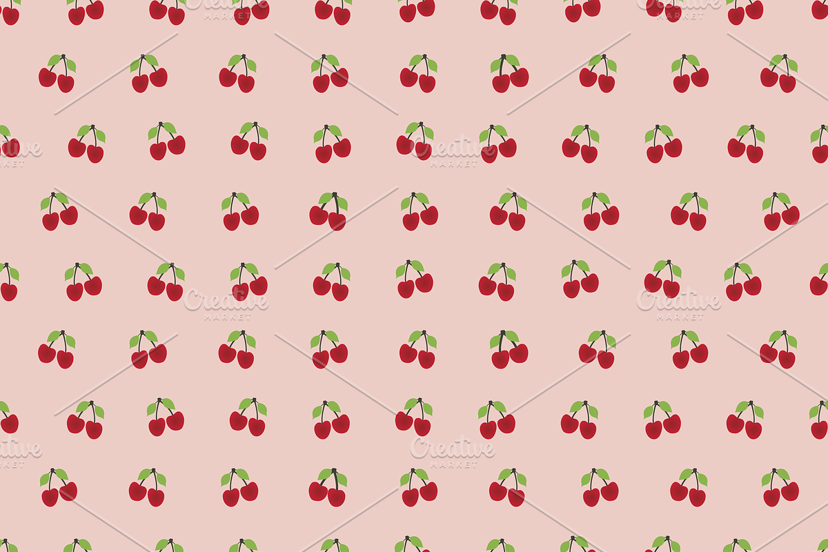 Cherry, Daisy, Lips, Seamless 10 pk, a Pattern Graphic by Amy Lynn Grover (Photo 8 of 10)