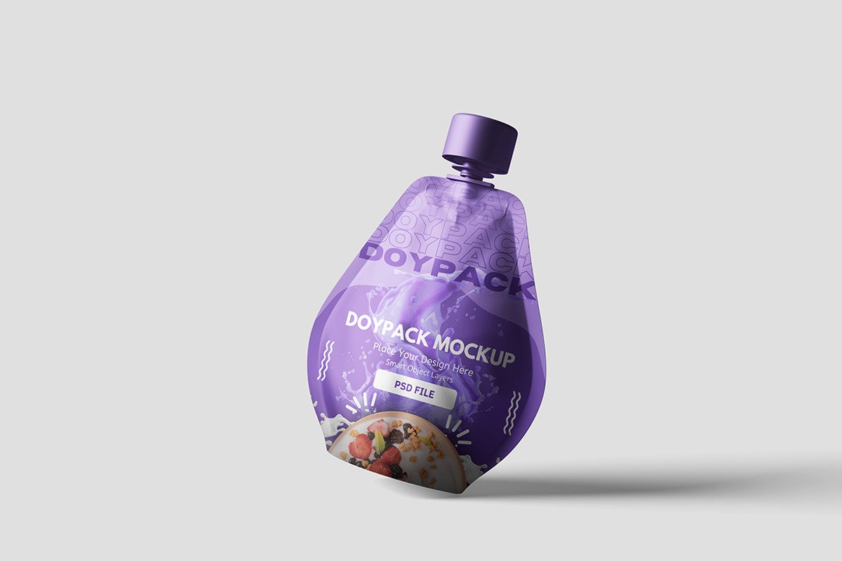 Doypack Mockup For Packaging, an Advertising Mockup by bimockup (Photo 3 of 6)