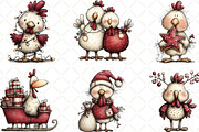 Christmas Chicken Clipart, an Illustration by Black Bird Studio (Thumbnail 5 of 6)