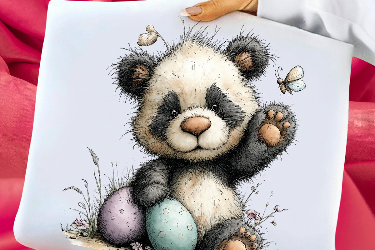 Whimsical Easter Panda Clipart, an Illustration by Libby Wishes (Photo 4 of 8)