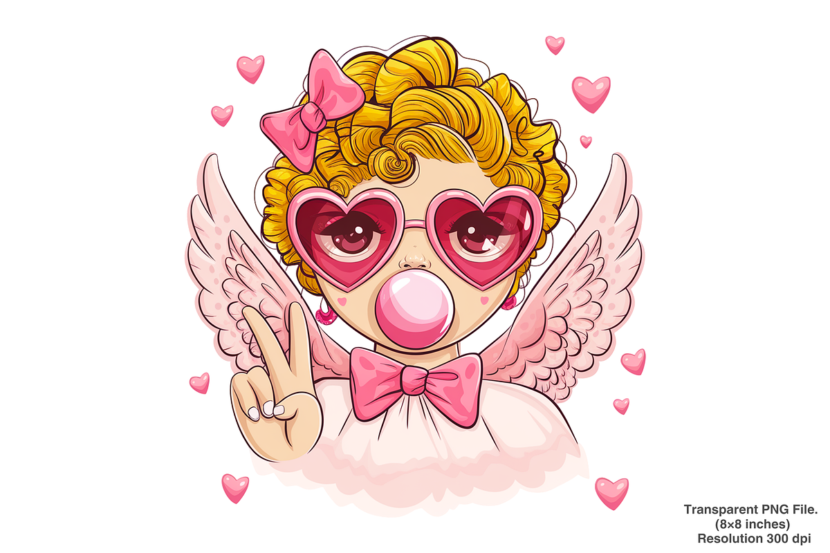 Cupid with Bubblegum PNG Clipart, an Illustration by Black Gallery (Photo 10 of 14)