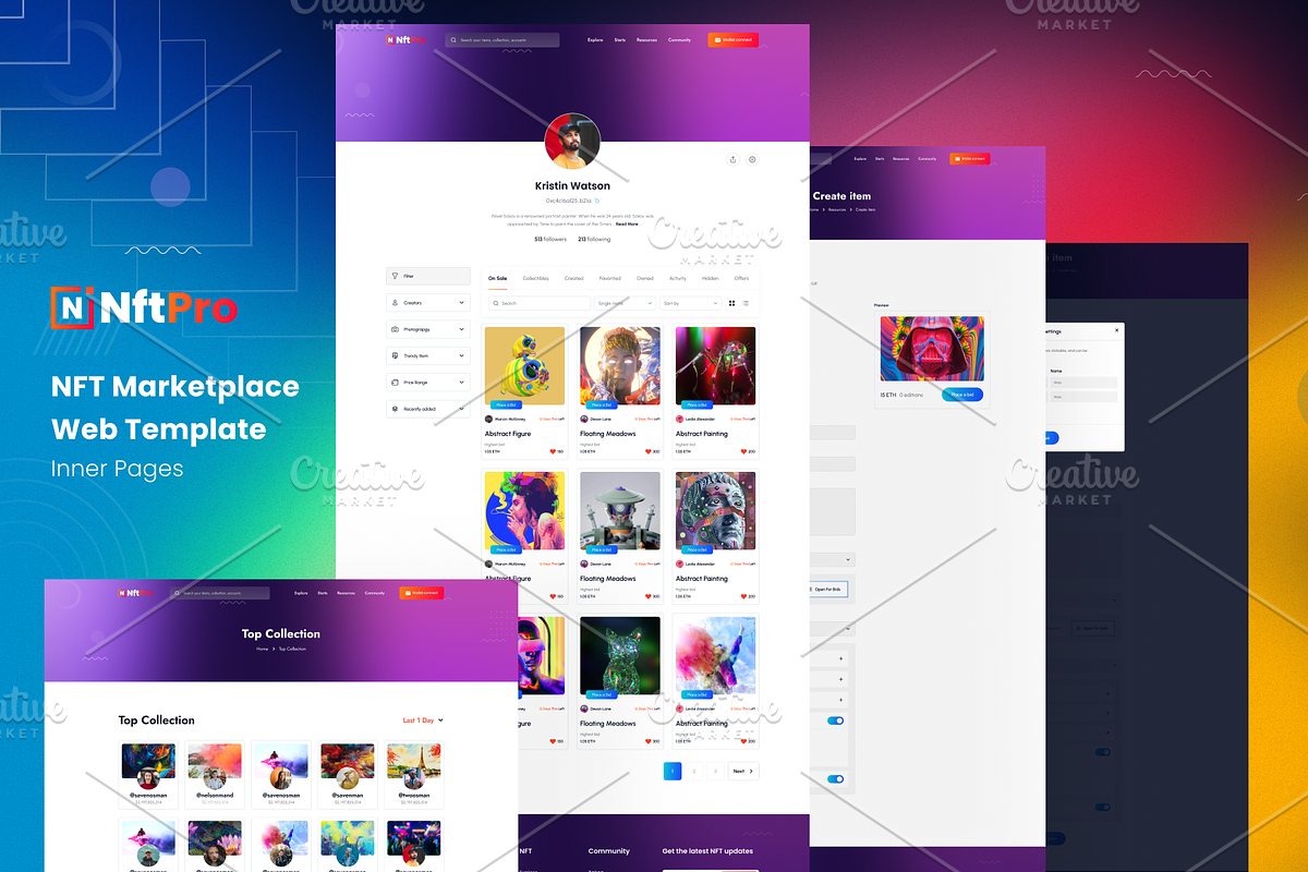 NftPro – NFT Marketplace Template, an UI Kit Template by DesignsLab (Photo 3 of 4)