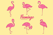 42 Set Cute Flamingo pink Bird, an Animal Illustration by Morspective (Thumbnail 6 of 9)