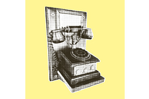 Retro phone. Vintage telephone, an Illustration by Zimages