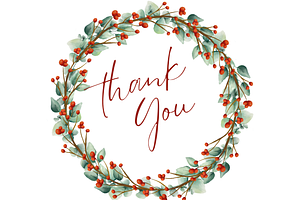 Flower Christmas Thank you card