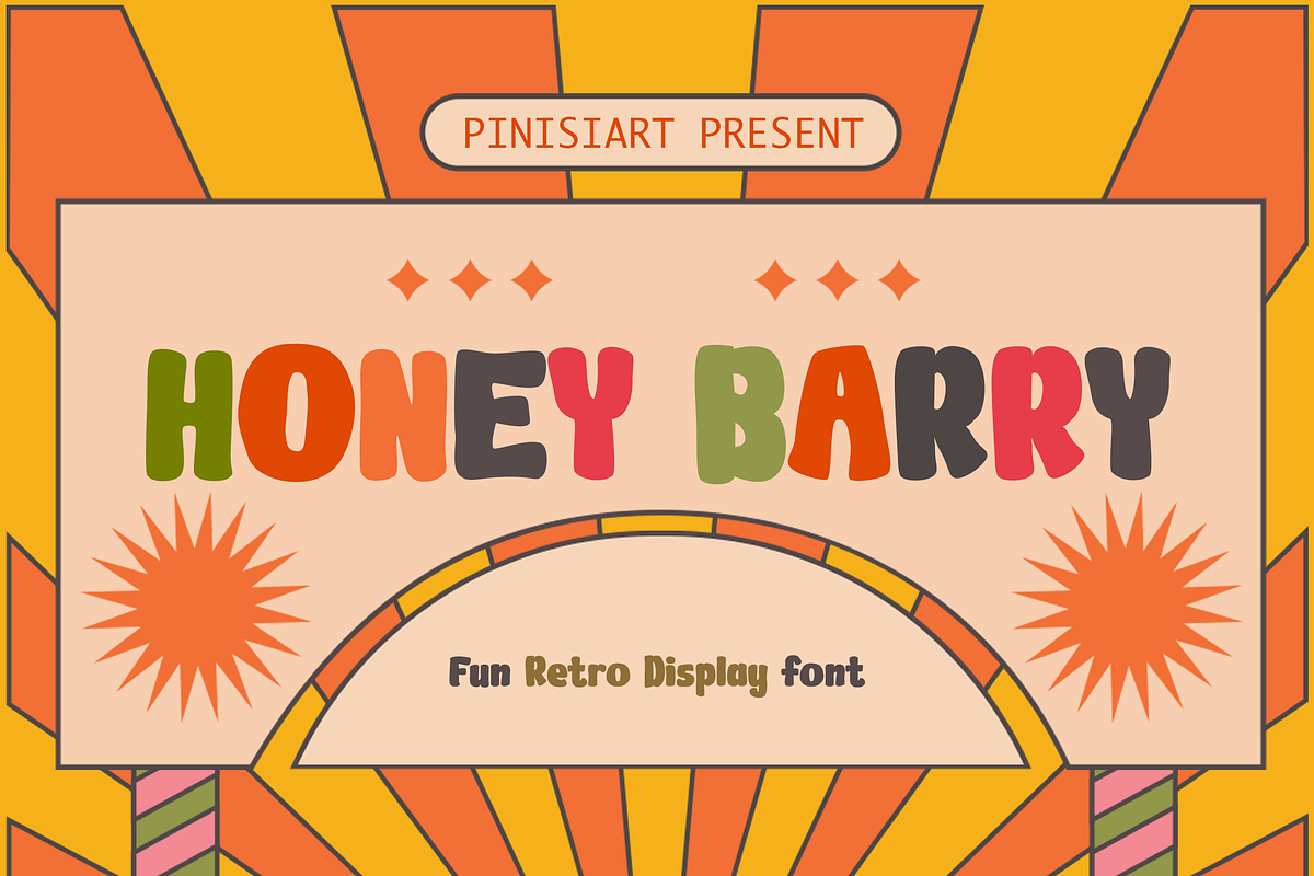 Honey Barry - Fun Retro, a Serif Font by Pinisi ART (Photo 1 of 10)