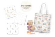 Reading Animals Watercolor Clipart, an Animal Illustration by ElenaPlatovaArt (Thumbnail 17 of 22)