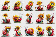 Funny Summer Snail Clipart, a Seasonal Illustration by Rose Art (Thumbnail 2 of 6)