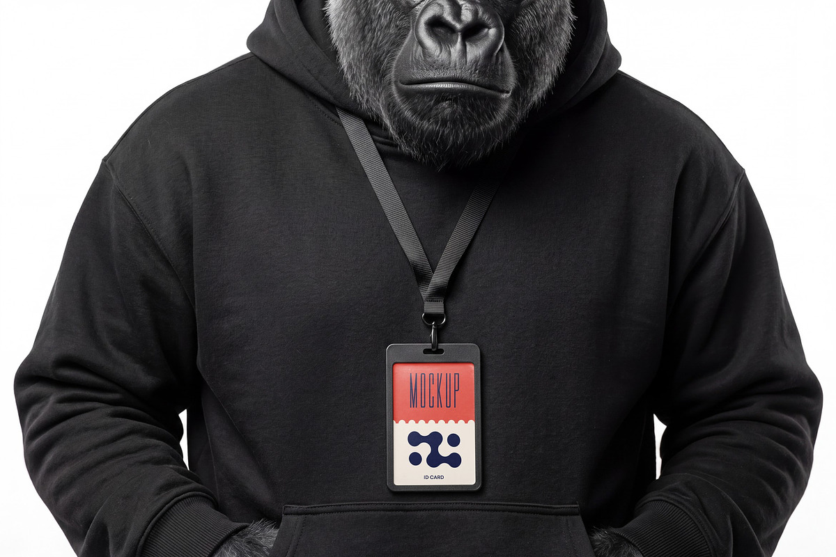 Gorilla Character Mockup Set, a Merchandise Mockup by dpi (Photo 2 of 9)