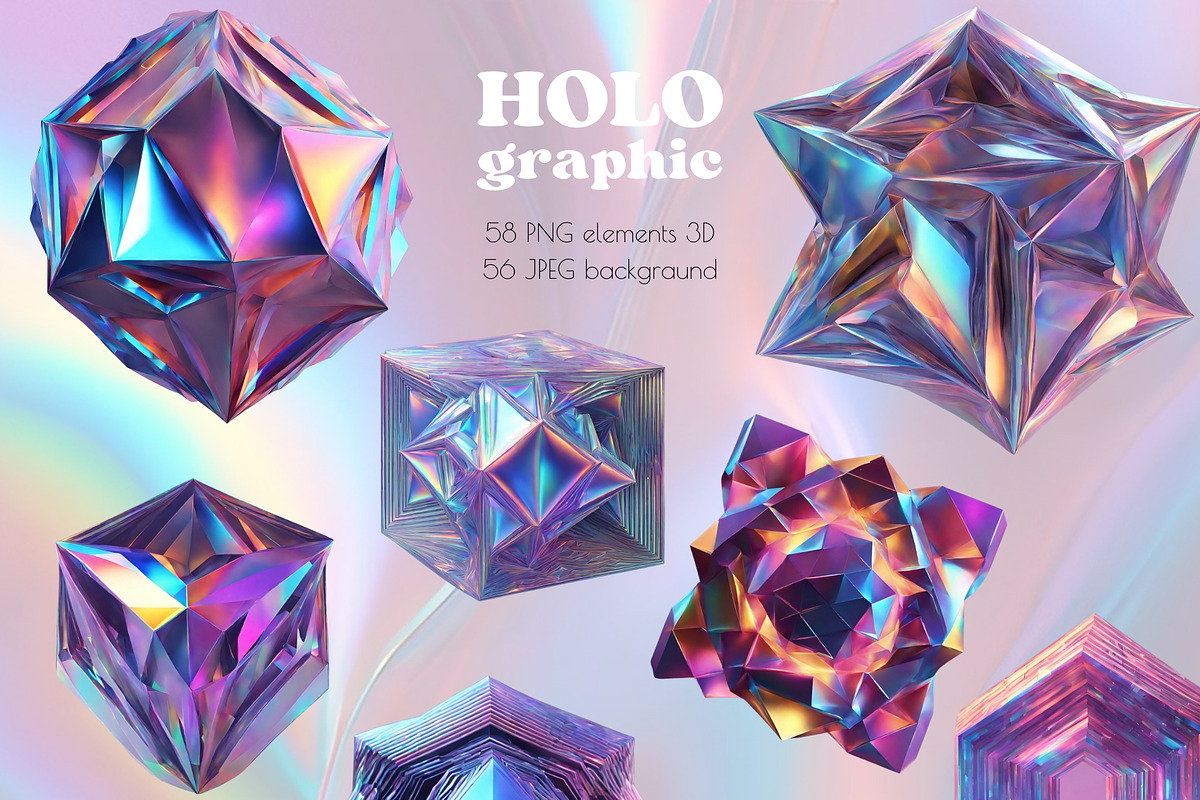 Holographic Iridescence shapes, an Object Graphic by NNclipart (Photo 5 of 10)