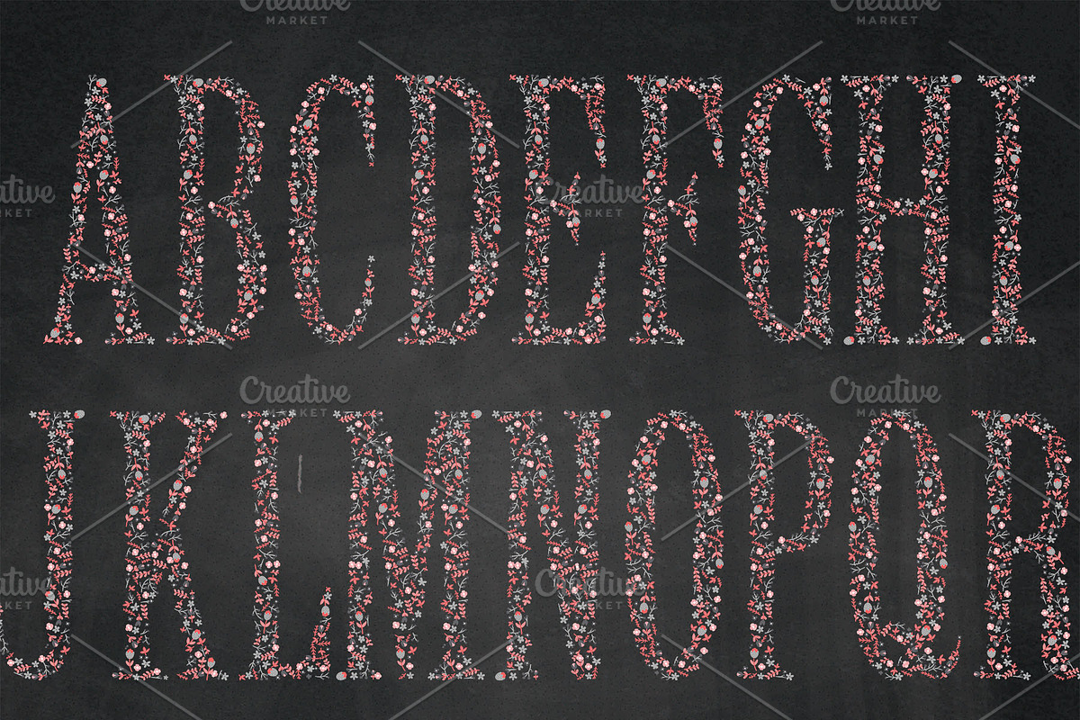 Floral Alphabet, a Decorative Illustration by StudioDesset (Photo 3 of 4)
