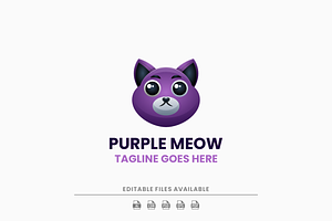 Purple Meow Gradient Colorful Logo, a Branding & Logo Template by Artnivora.Std