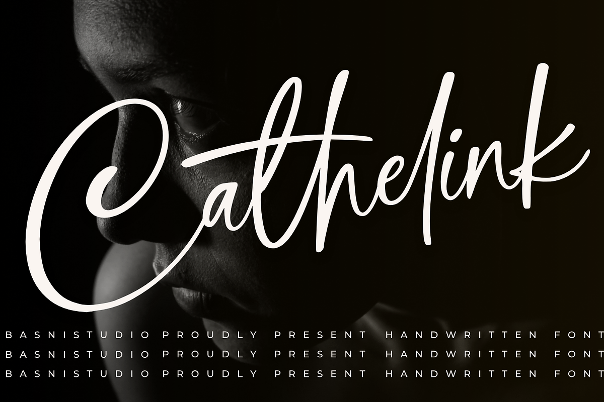 Cathelink a Handwritten Font, a Handwritten Font by Basnistudio (Photo 1 of 12)