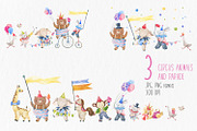 Watercolor Circus Animals Clipart, an Animal Illustration by the_myro (Thumbnail 9 of 16)
