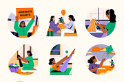 Girl Life Illustration Set, an Emoji Icon by Creative Stall (Thumbnail 7 of 9)