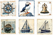 Nautical Vintage Stamp Clipart, an Illustration by OK Design (Thumbnail 4 of 5)