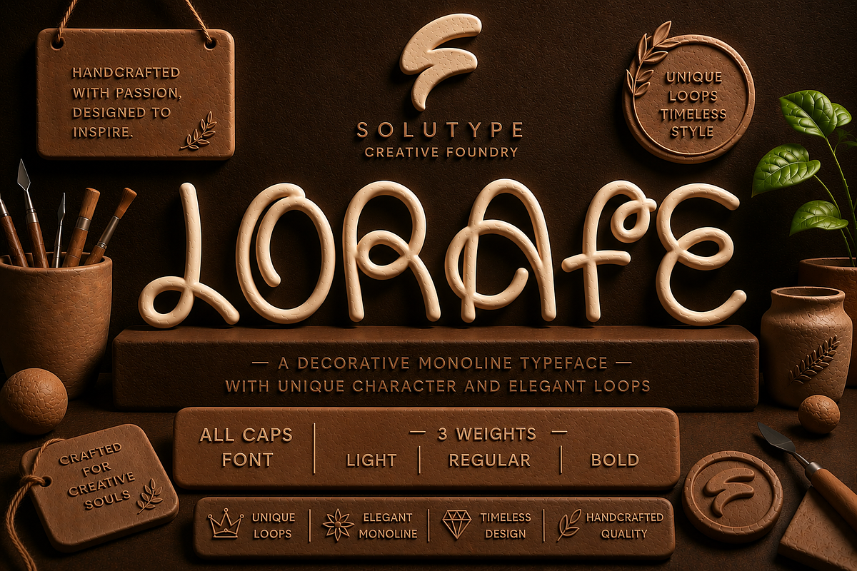 Lorafe – Multiweight Decorative Font, a Handwritten Font by Solutype (Photo 1 of 12)