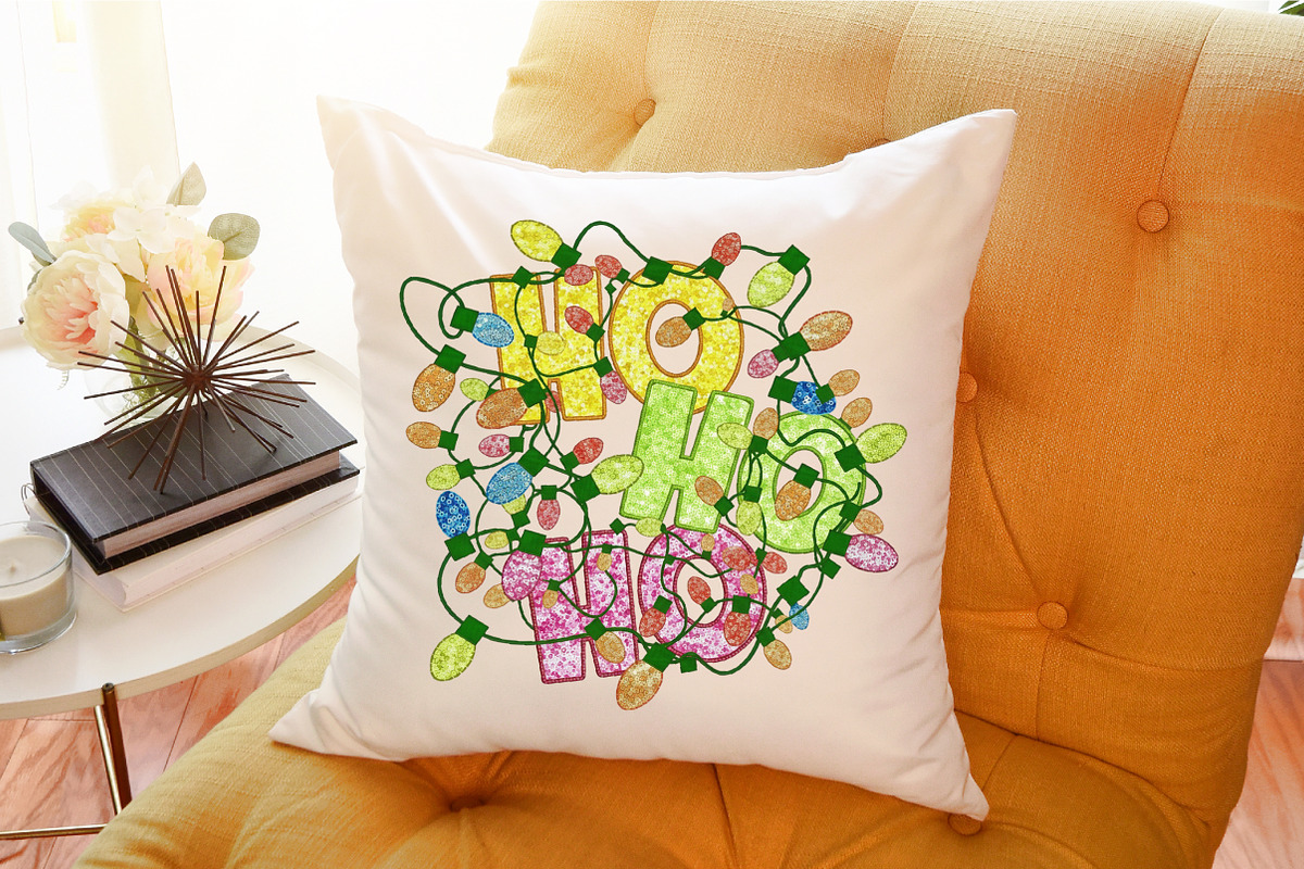Ho Ho Ho With Christmas Lights PNG, an Illustration by Sublimation Artist (Photo 9 of 9)