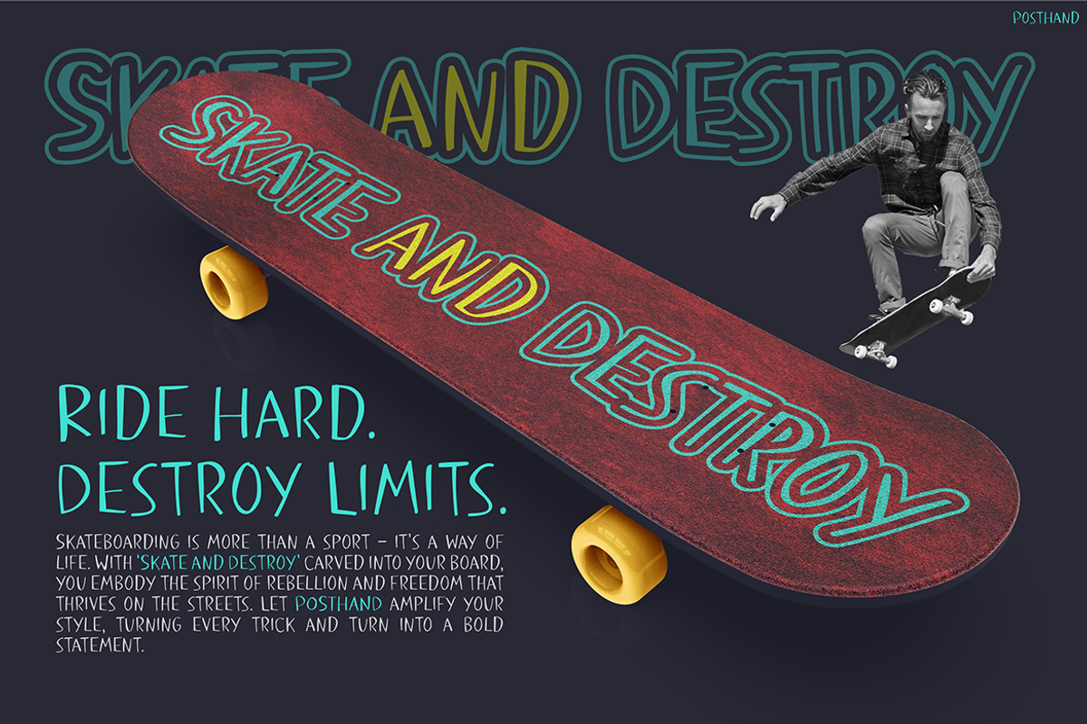 POSTHAND, a Font by Pinisi ART (Photo 8 of 10)