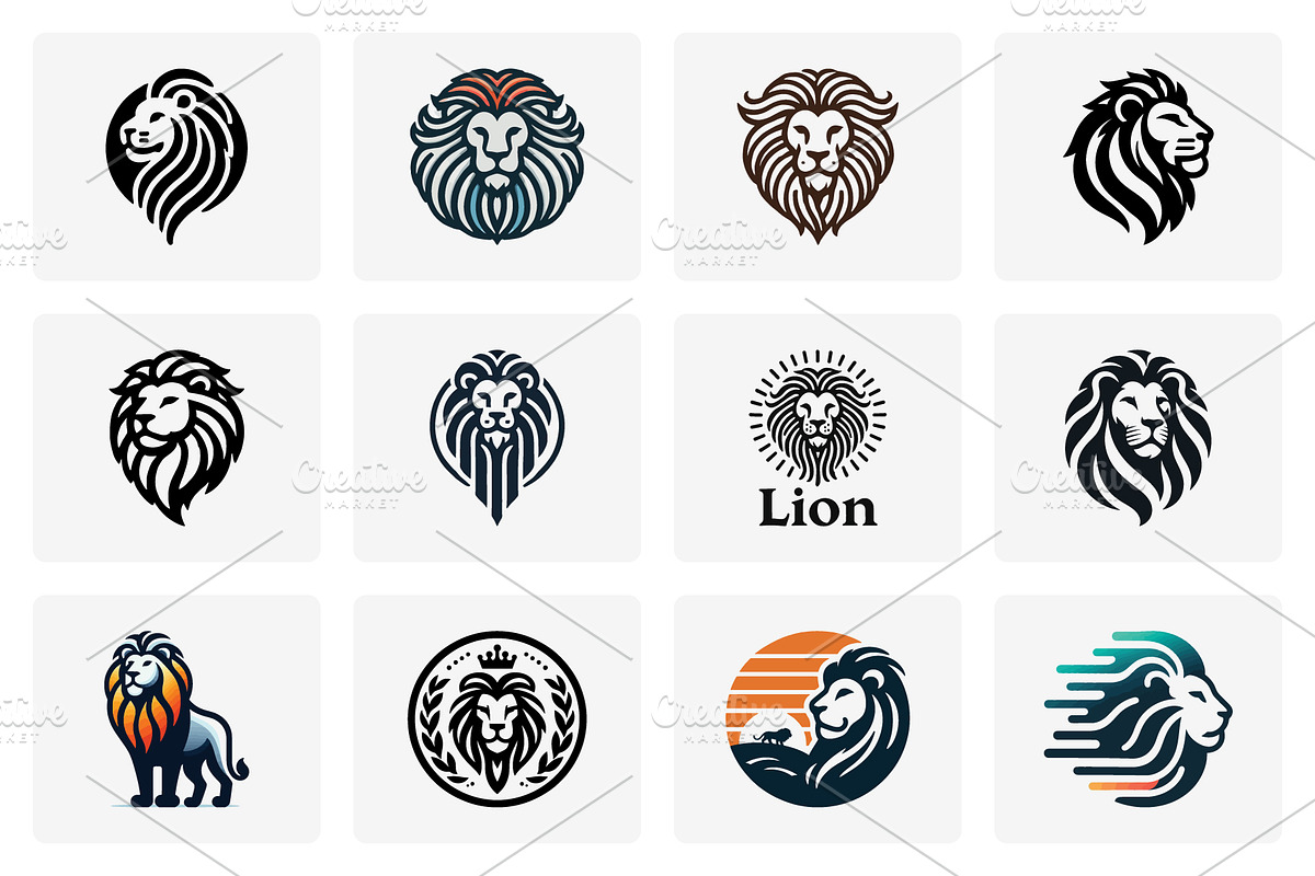 Modern Lion Mascot Logo Bundle, a Branding & Logo Template by Vectorium Studio (Photo 12 of 21)