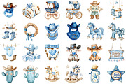 Cowboy Blue Baby Shower Clipart, an Illustration by Sublimation Artist (Thumbnail 2 of 6)