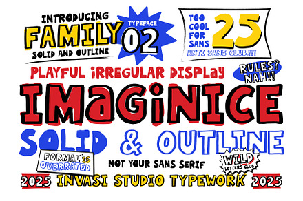 Imaginice – Raw Playful Family Font, a Handwritten Font by Invasi Studio