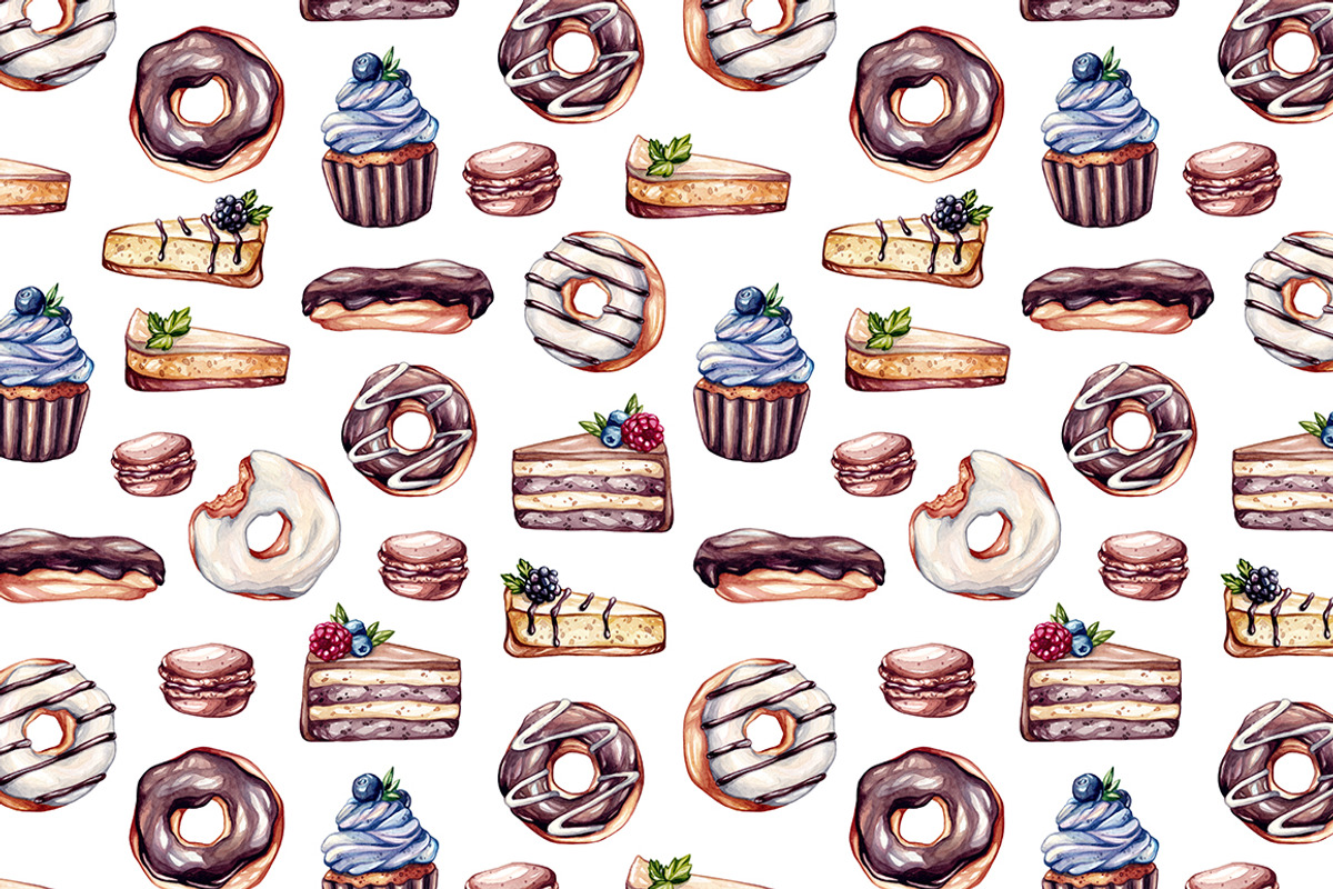 Sweet Dreams. Watercolor Sweets, a Food Illustration by Olga Olmix (Photo 6 of 12)