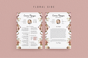 Pink Floral Resume BUNDLE Template M, a Resume Template by Showy68 Template (Thumbnail 6 of 6)