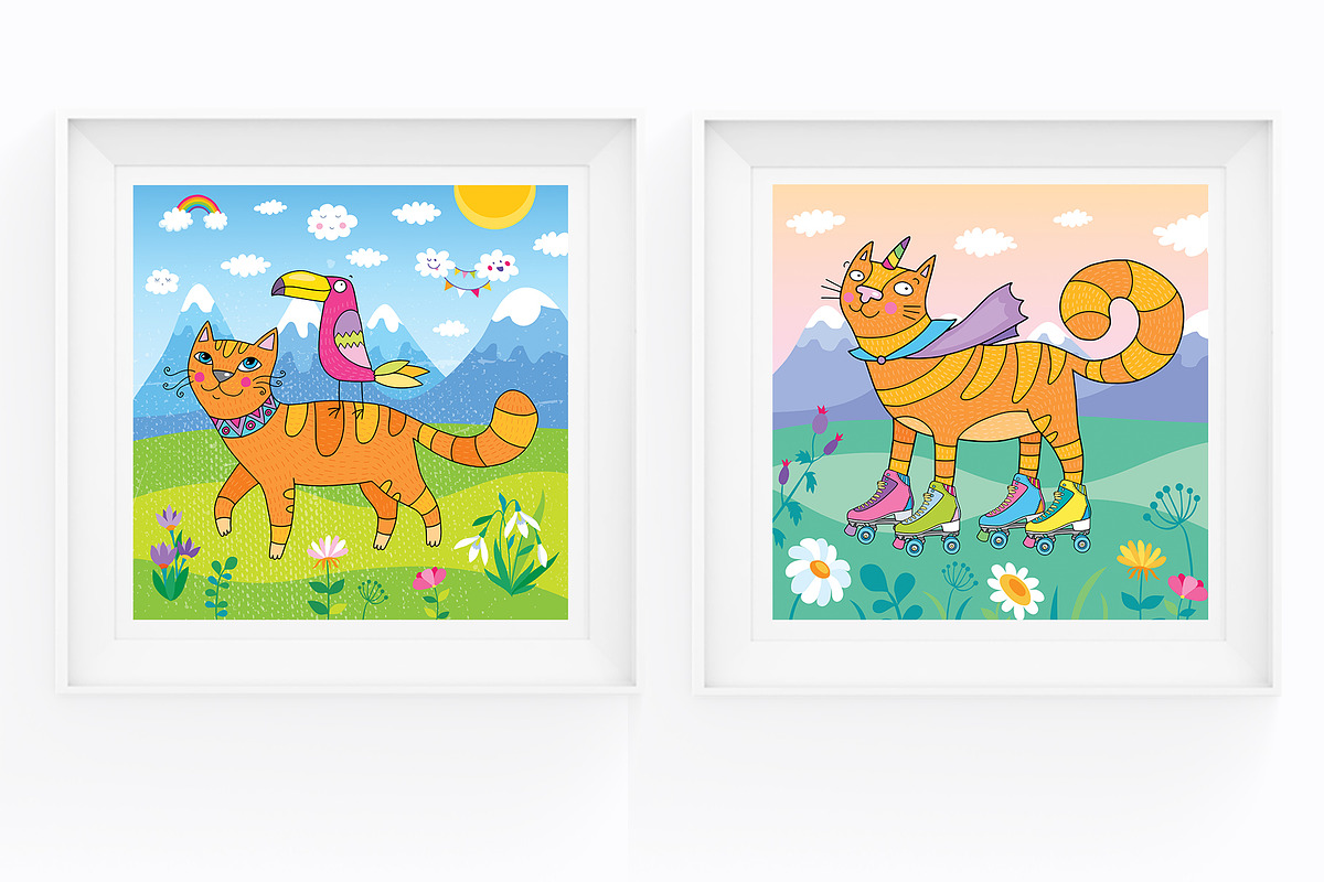 Adorable cat illustrations, an Illustration by natsa (Photo 3 of 9)