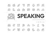Talking and Speaking Icon Set, an Outline Icon by Prosymbols (Thumbnail 1 of 5)