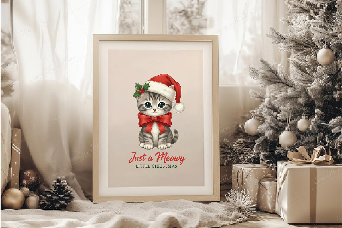 Christmas Vintage Cat Santa PNG, an Illustration by DreamArtGraphic (Photo 6 of 6)