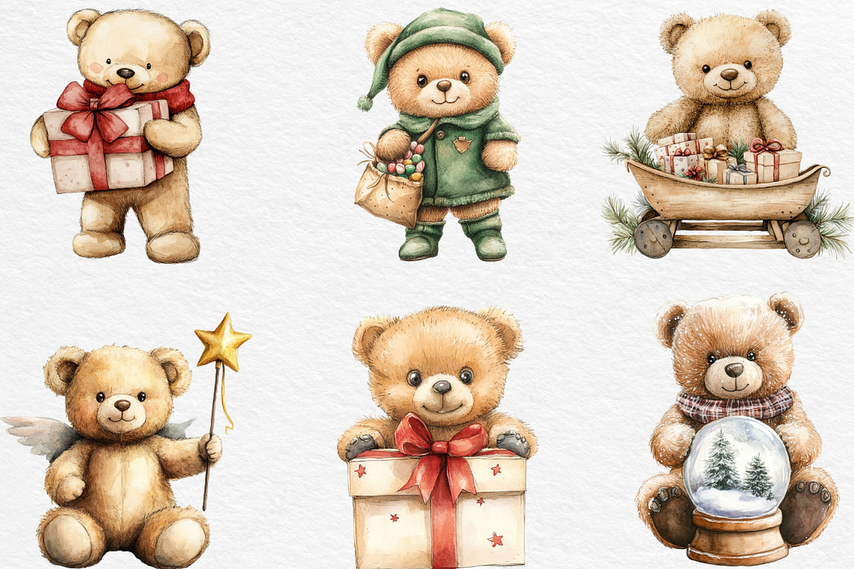 Christmas Teddy Bear Sublimation, an Illustration by Black Bird Studio (Photo 6 of 6)