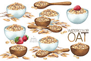 Watercolor oat and milk, a Food Illustration by Ekaterina Glazkova (Thumbnail 5 of 7)