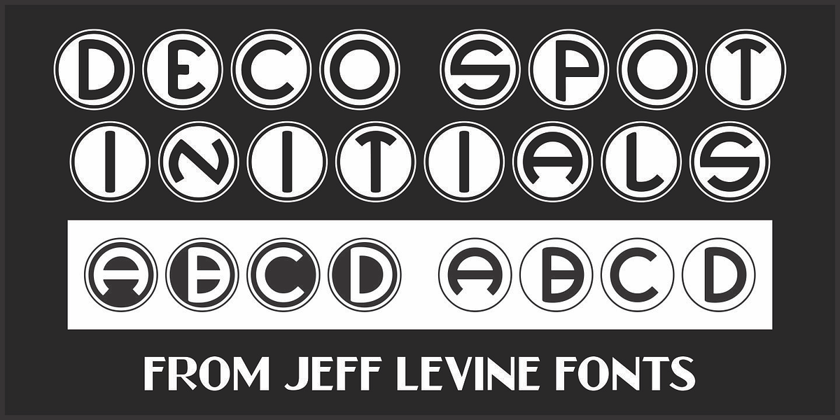 Deco Spot Initials JNL, a Font by Jeff Levine Fonts (Photo 1 of 5)