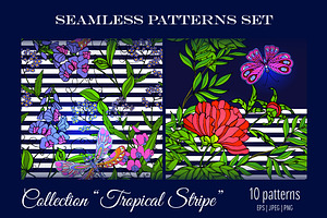 10 Tropical Seamless Patterns