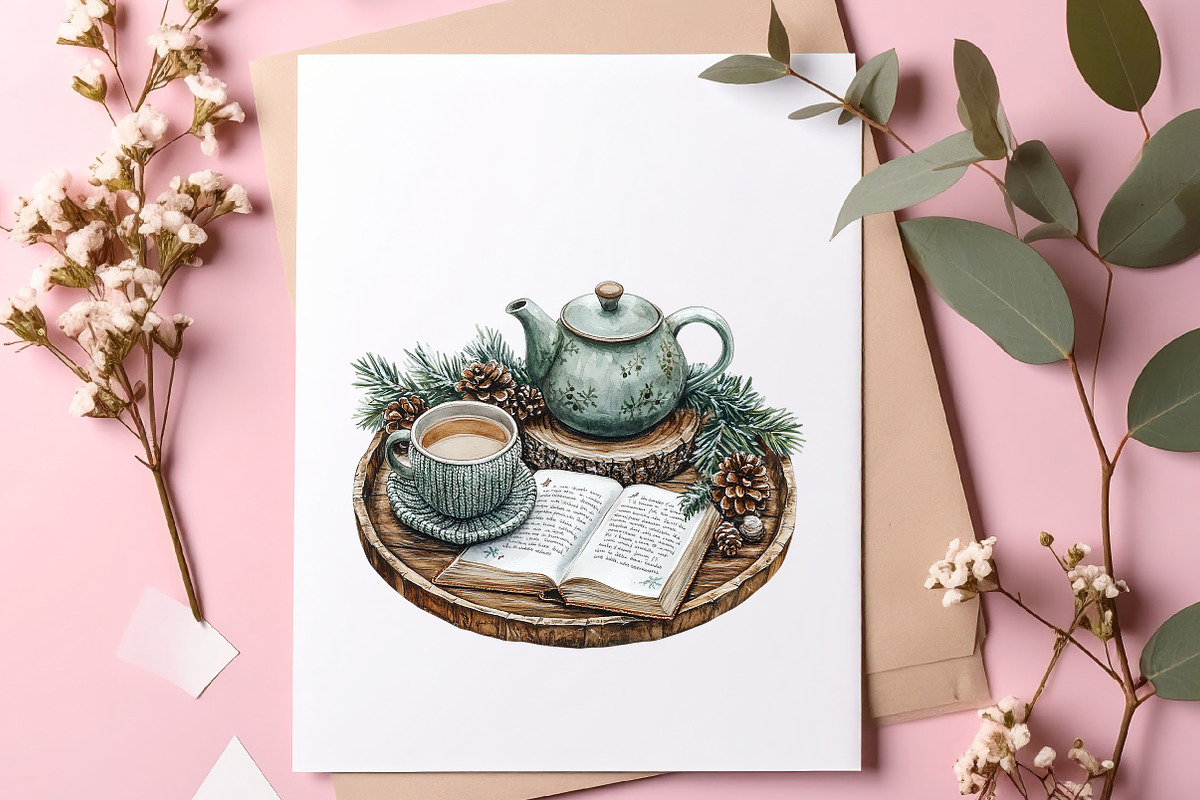 Watercolor Neutral Christmas Png, a Transportation Illustration by SinaCreation (Photo 6 of 9)