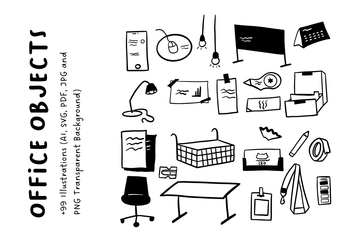 99+ Hand-Drawn Office Objects, an Object Illustration by The Journey Atelier (Photo 4 of 6)