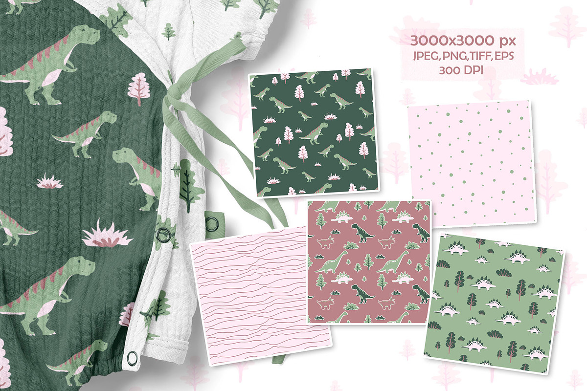 Dinosaurs: Kids Collection, a Pattern Graphic by YULIYA MART DESIGN (Photo 4 of 7)