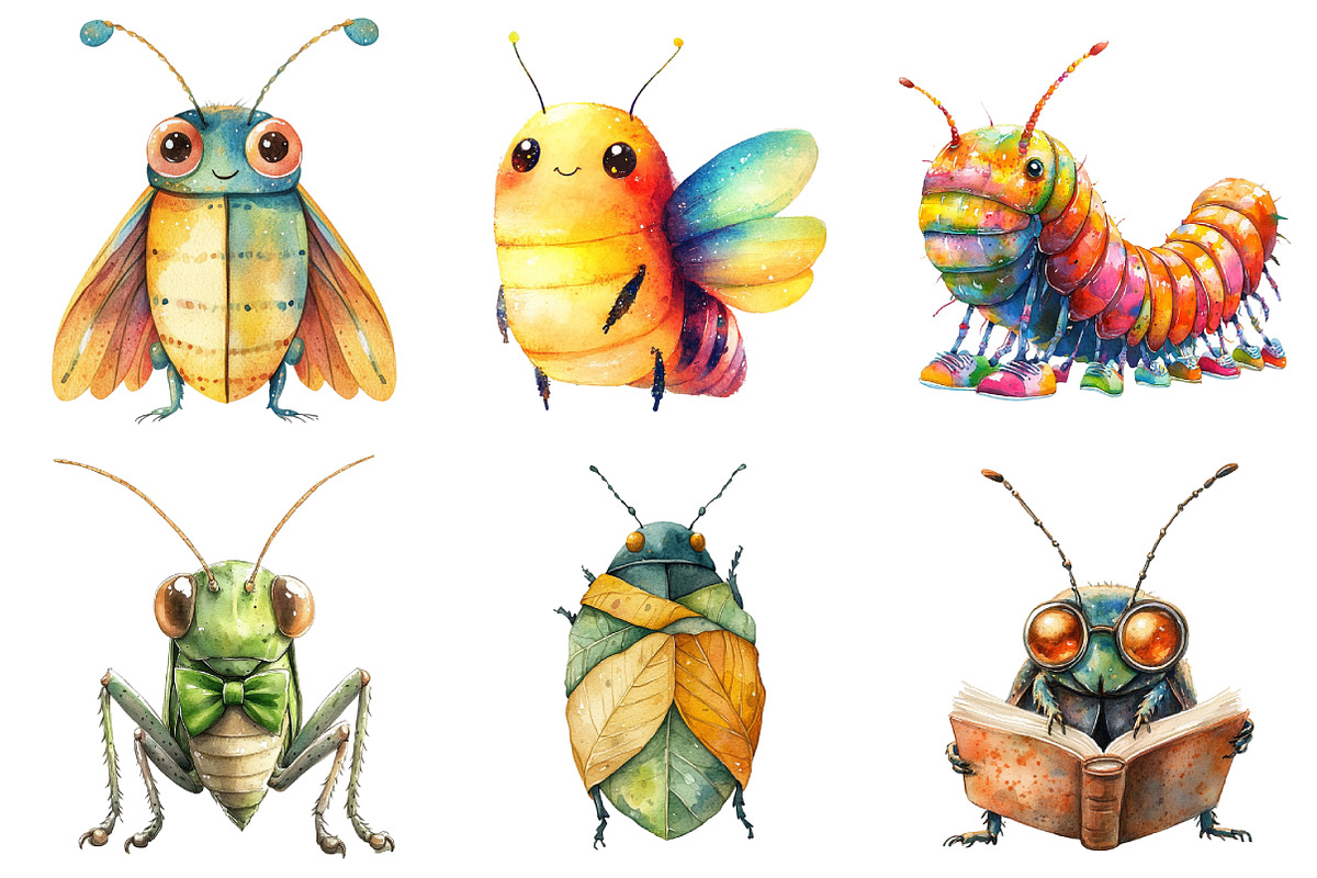 Cute Bugs Clipart Set, an Illustration by Daily.Designs (Photo 2 of 5)