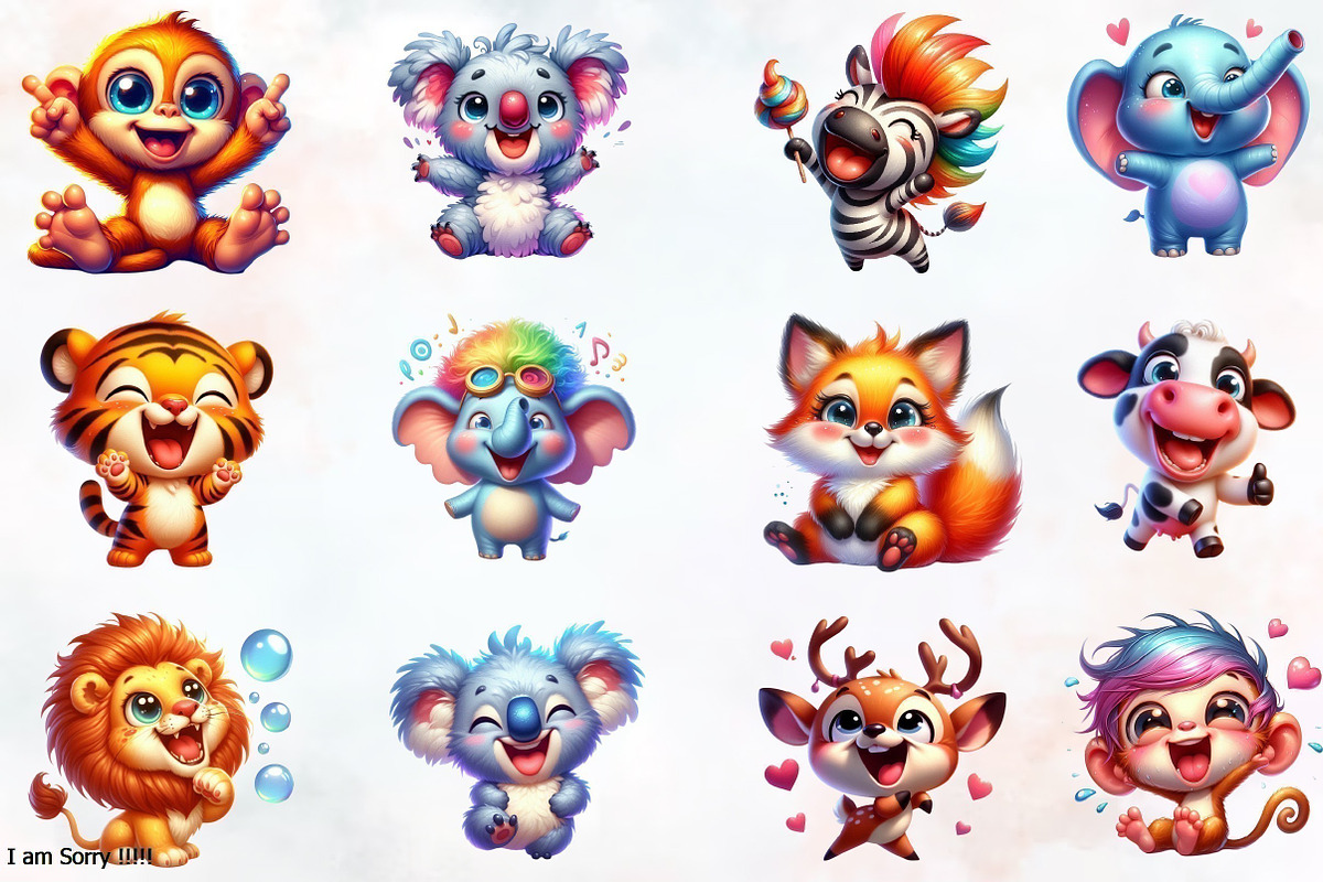 Adorable Crazy Animals Clipart, an Animal Illustration by RobertsArt (Photo 2 of 7)