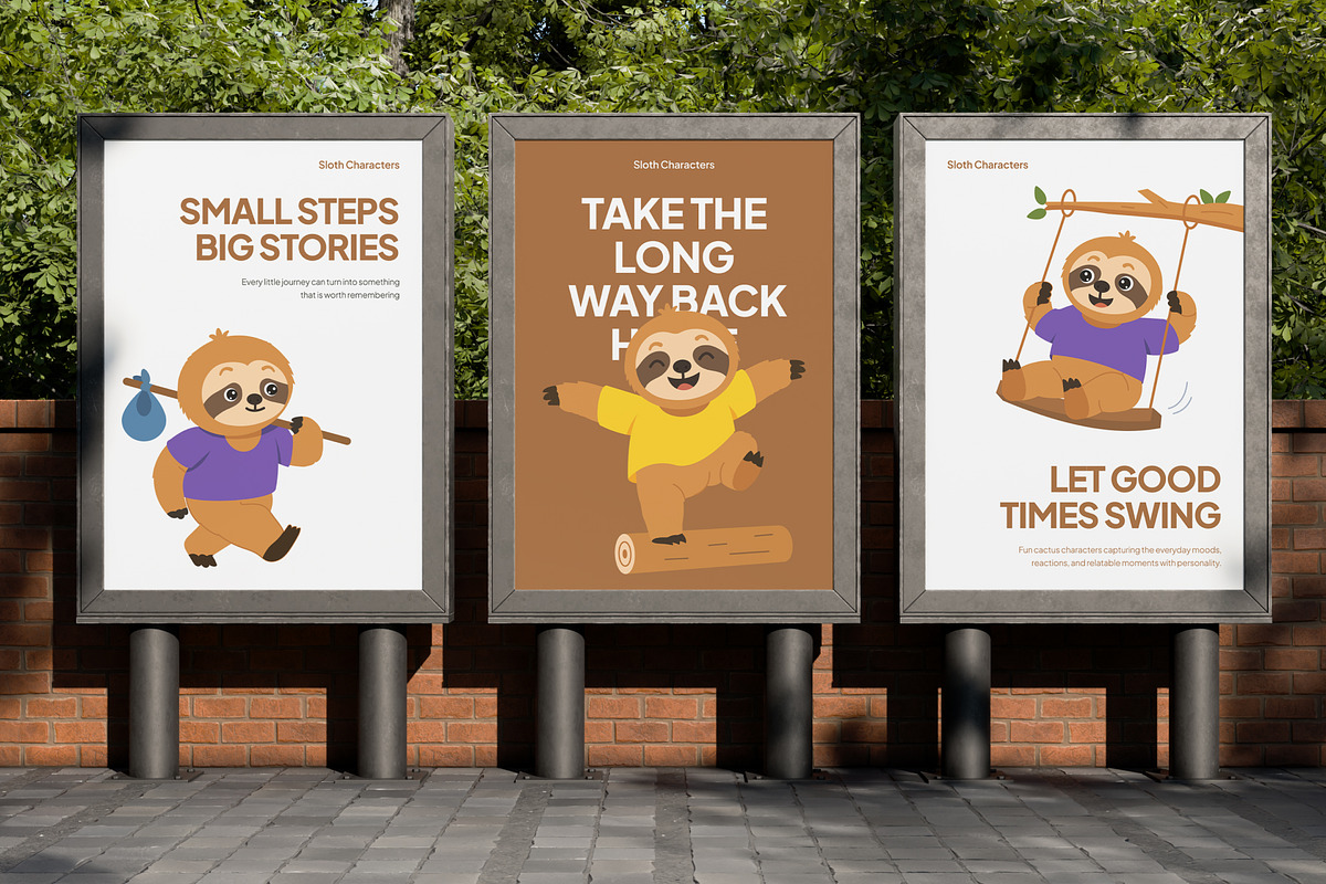 65 Sloth Character Illustrations, an Animal Illustration by Creative Stall (Photo 7 of 10)