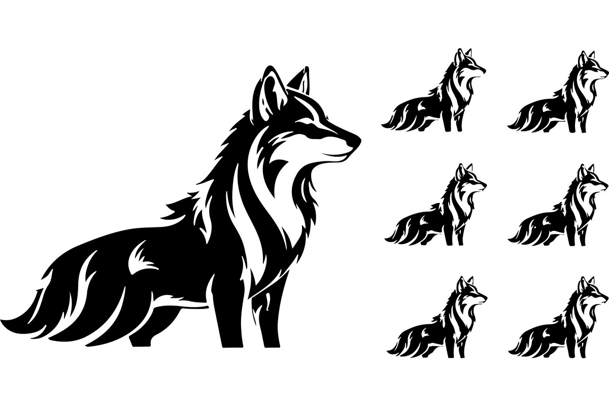 Powerful Alpha Wolf Vector Bundle, an Animal Illustration by Designer_Momina (Photo 5 of 21)