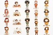 Cute Watercolor Autumn PNG Clipart, a Person Illustration by SugarCloudStudioArt (Thumbnail 4 of 6)