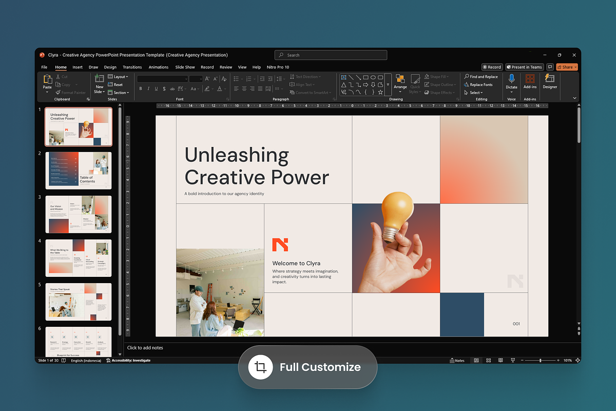 Clyra - Creative Agency PowerPoint preview 3