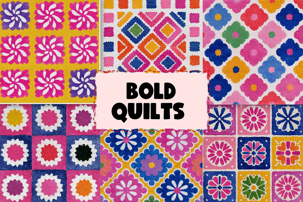 Bold Quilt Blocks Patchwork Patterns, a Pattern Graphic by Pattern Whimsy (Photo 1 of 5)