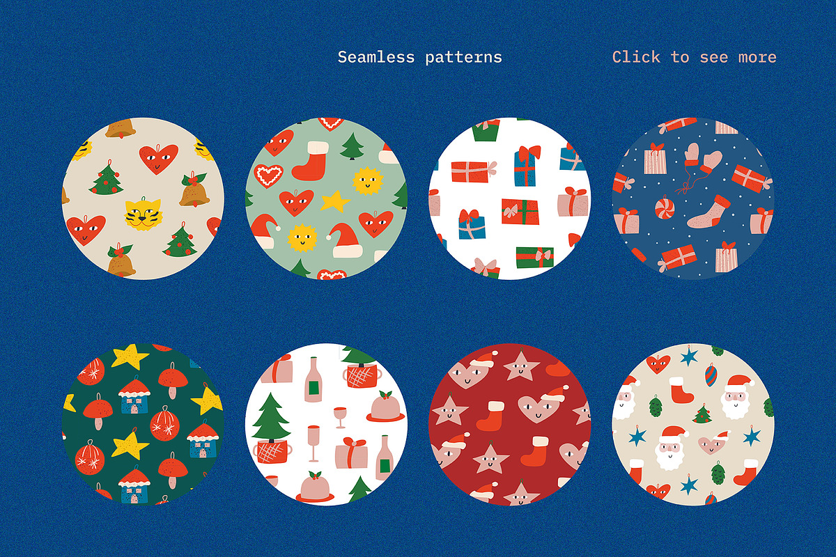 Retro Christmas and New Year, a Texture Illustration by Felizabeth Design (Photo 10 of 13)