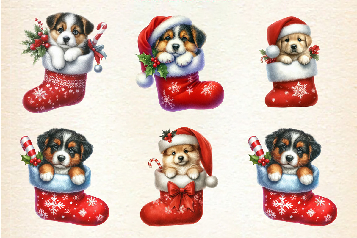 Dog Christmas Stocking Sublimation, an Illustration by DreamArtGraphic (Photo 5 of 6)