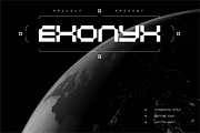 Exonyx - Futuristic Display Font, a Sans Serif Font by Typeagle (Thumbnail 1 of 7)